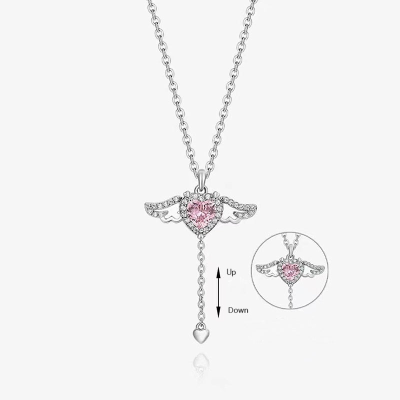 S925 Heart Movable Zircon Necklace