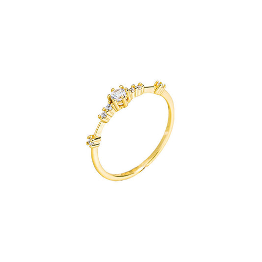 S925 Zircon Gold Elegant 18k Shining Ring