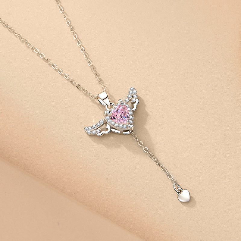 S925 Heart Movable Zircon Necklace