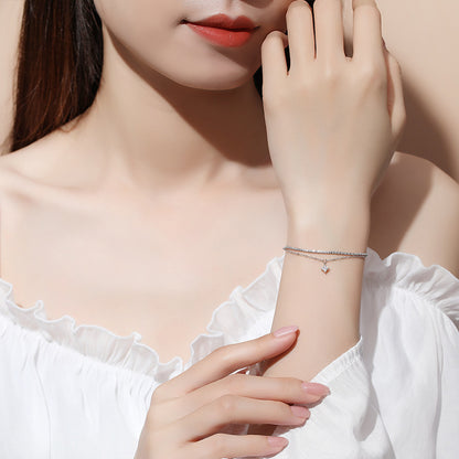 S925 Shing Square Zircon Double Layer Bracelet